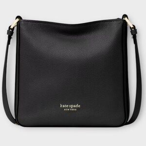 kate spade Black Pebbled Leather Crossbody Bag with Gold Logo